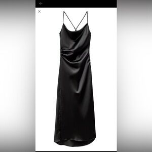 ZARA SATIN EFFECT MIDI DRESS SIZE M NWT